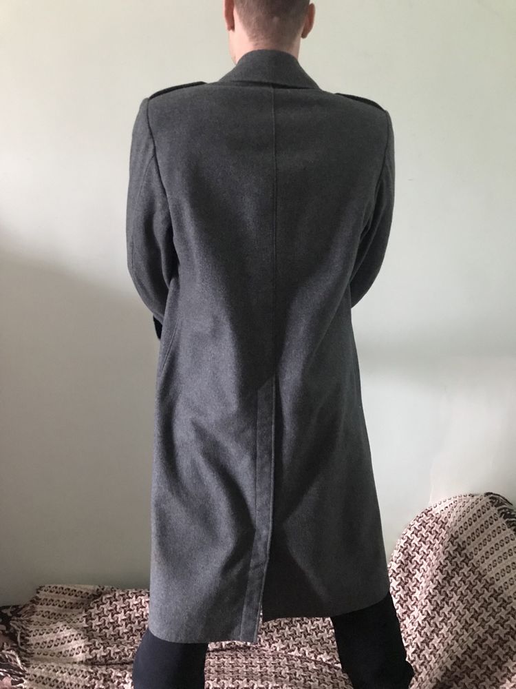 Двубортне пальто-шинель сіре сукно чоловіче