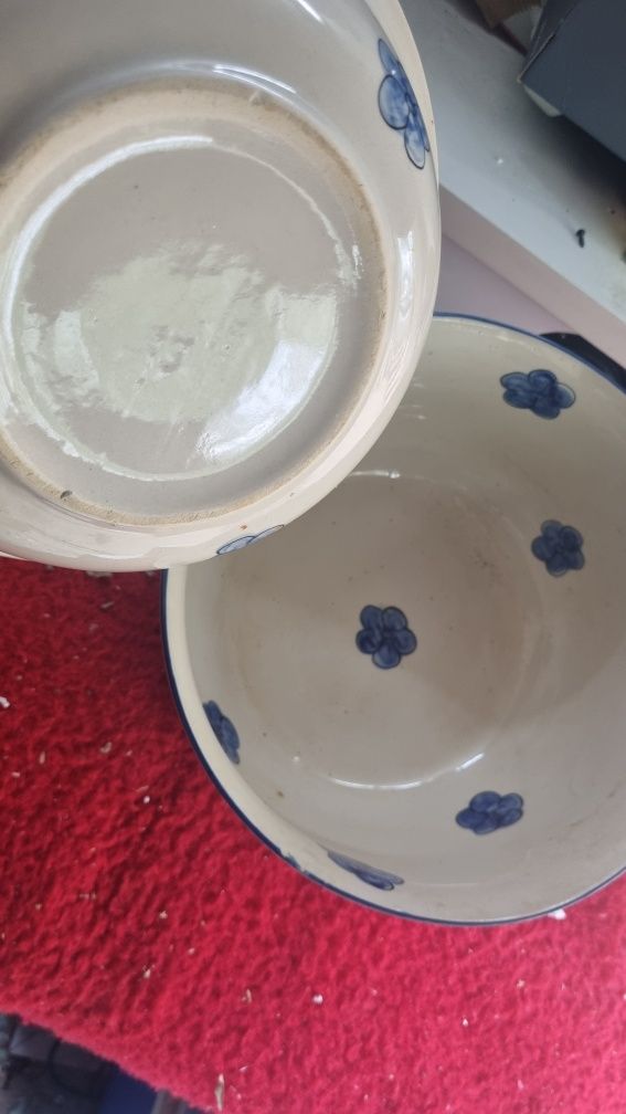 Dwie misy Stara wielka ceramiczna misa do wody mycia miska