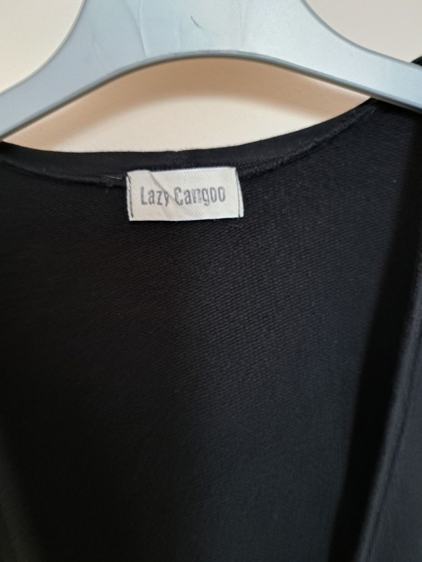 Bawełniana czarna bluza dresowa oversizova Lazy Cangoo