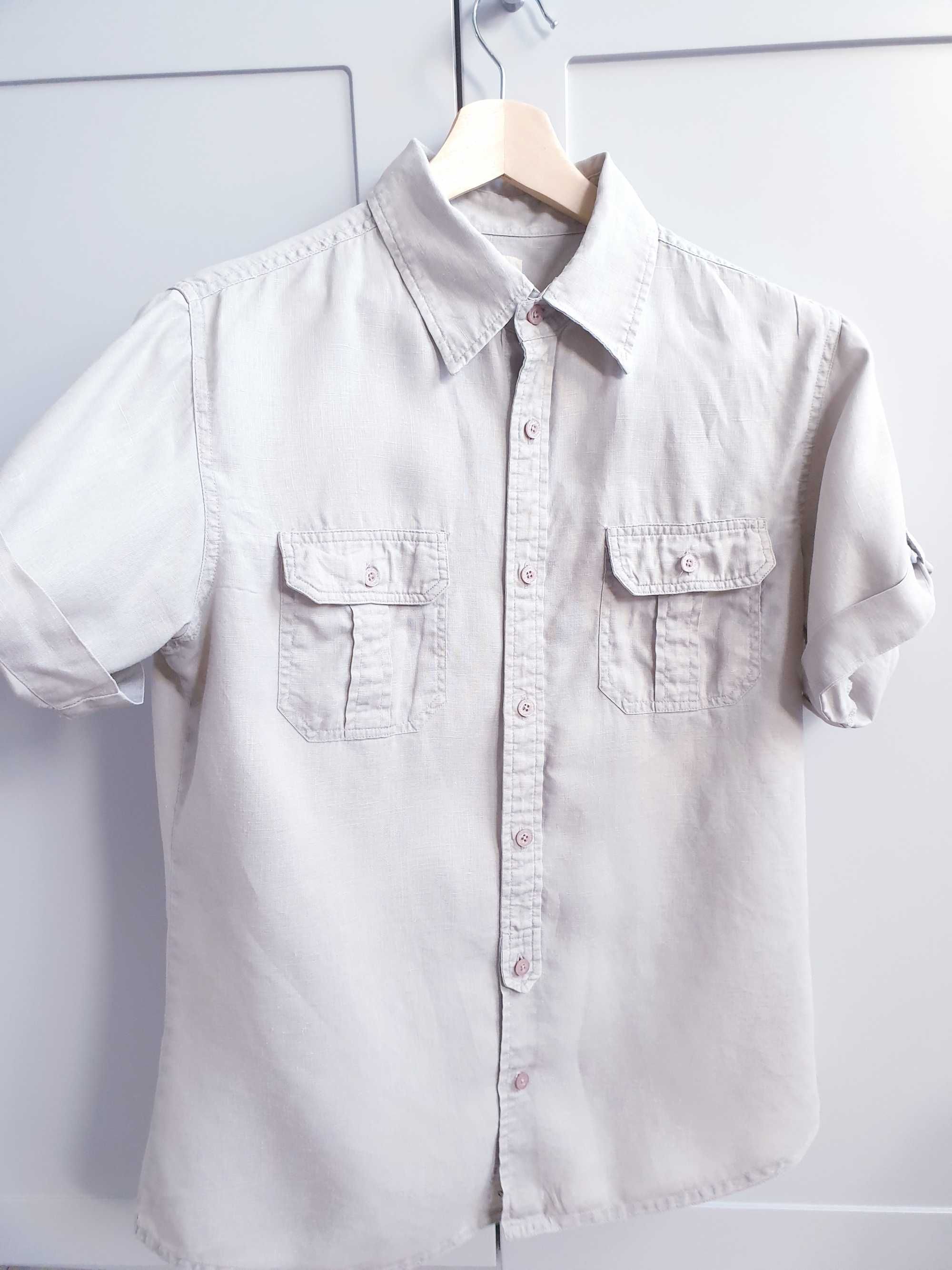 Beżowa lniana koszula Pepe Jeans M L