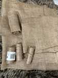 Zestaw ozdob material jutowy boho wesele slub styl naturalny bezowy