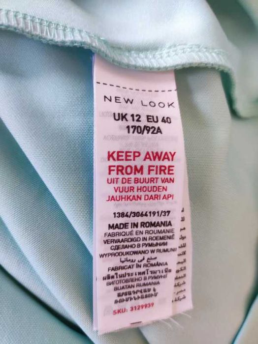 New Look r 40 miętowa sukienka z basinką wesele chrzciny komunia