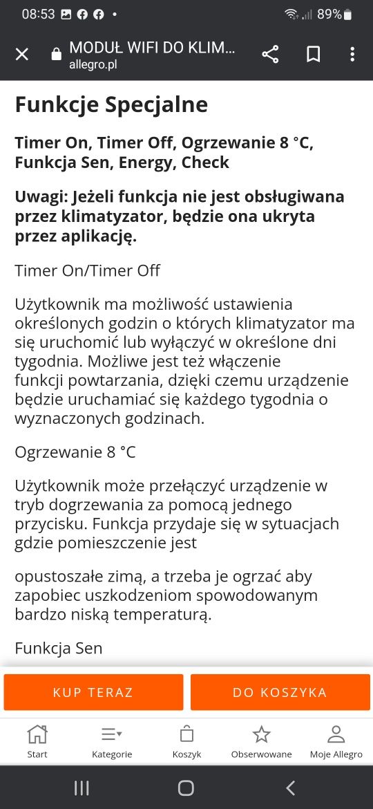 Moduł wifi do klimatyzacji