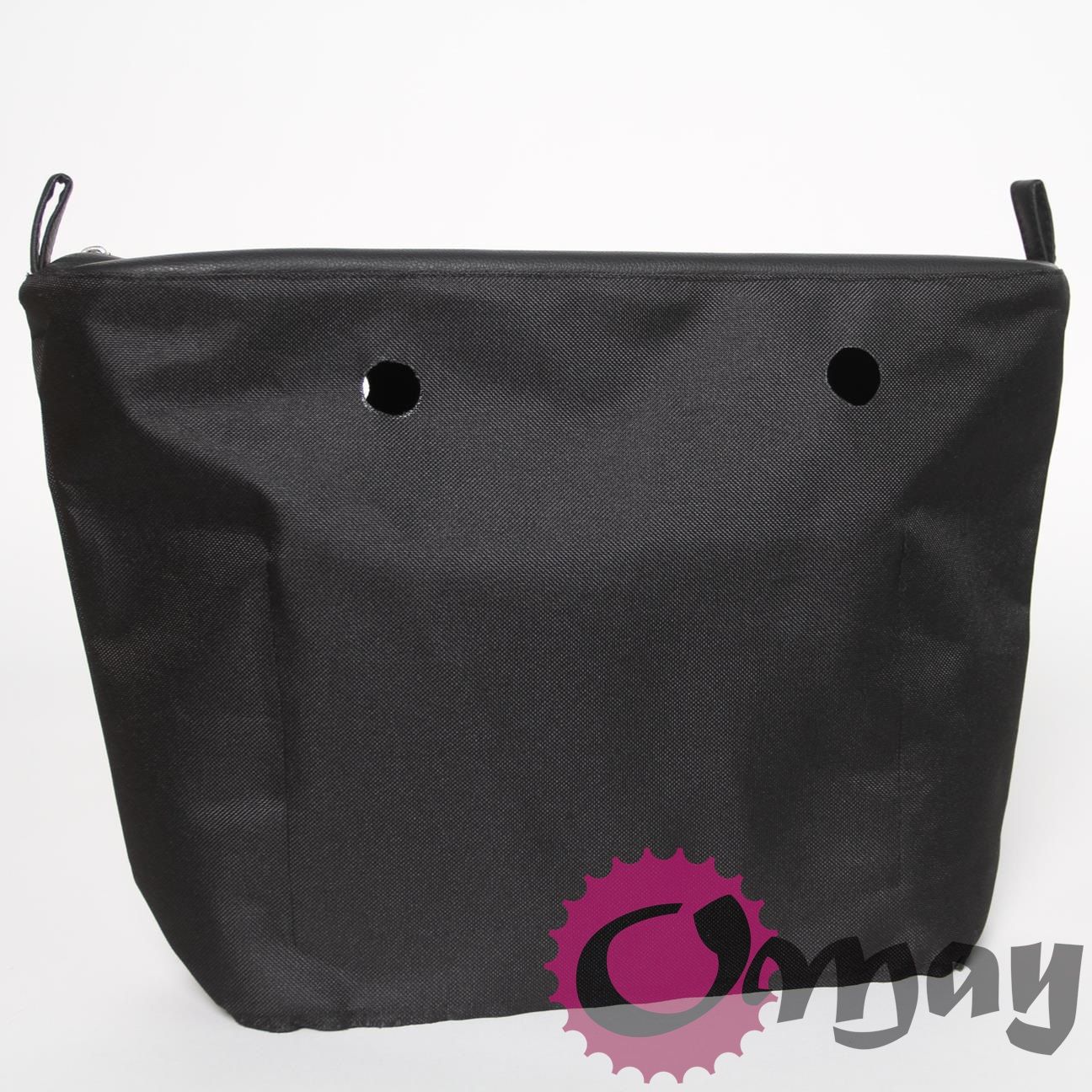 Czarny Mat Eko Skóra organizer do OBAG BAG STANDARD 2 kieszenie OMAY