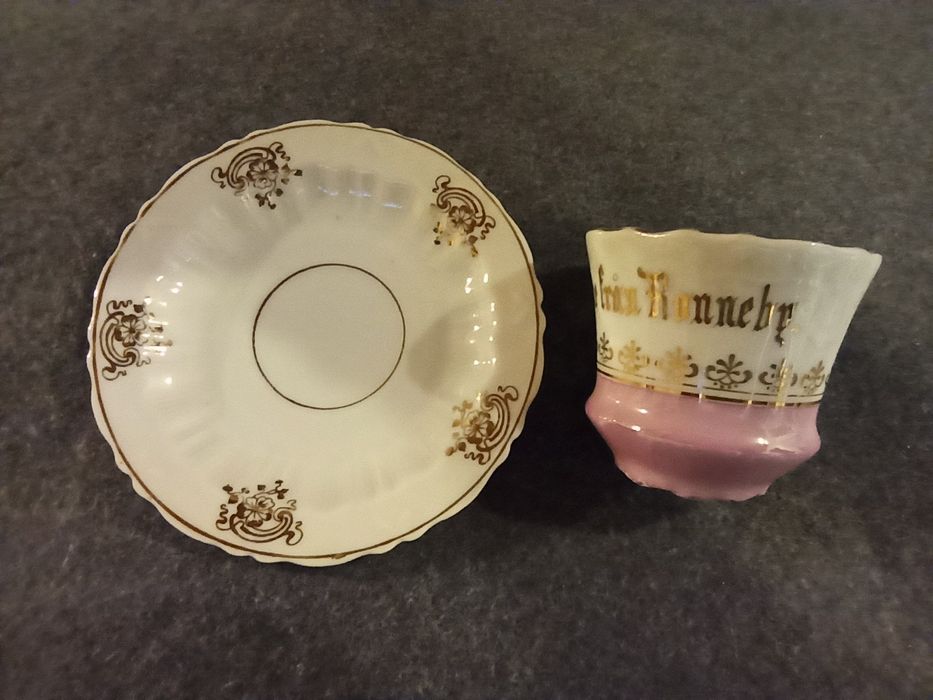 Carl Tielsch ALTWASSER Porcelana Śląska Stary Zdrój Filiżanka DUO