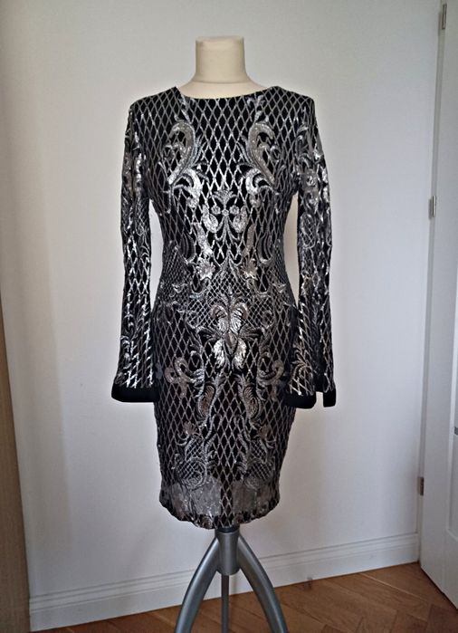 Sukienka na Święta/Sylwestra Silver&Black Evening Dress/Glam/ Chic/Occ