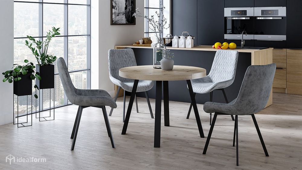 Stół okrągły, rozkładany, gruby blat, 20 kolorów blatu