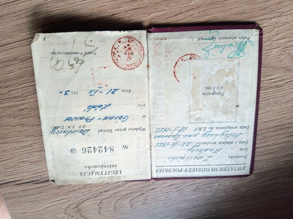 Związek młodzieży polskiej legitymacja stara 1953 PRL vintage