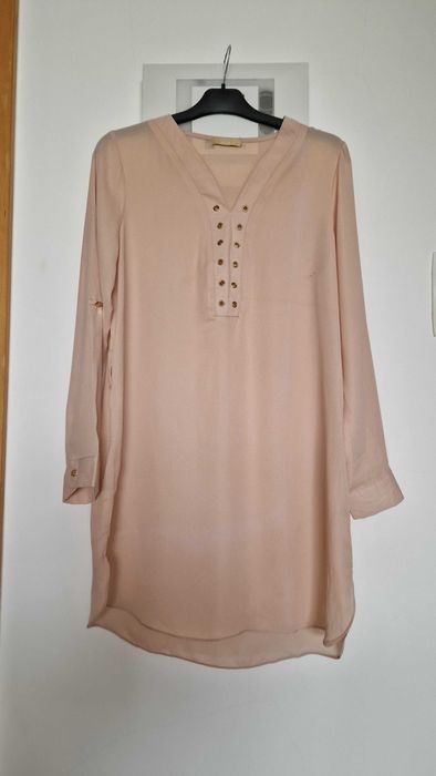 Blusa coral leve, tamanho S/M, manga comprida