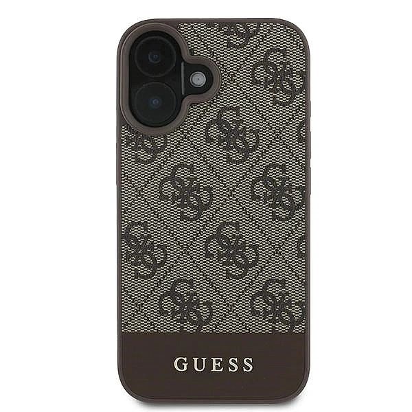 Etui Guess 4G Bottom Stripe na iPhone 16 Plus 6.7" - brązowe