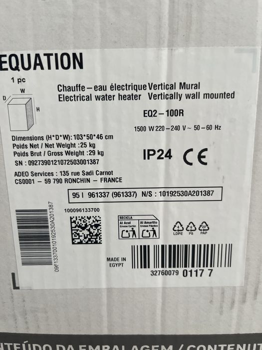 Termoacumulador 100L sem uso com garantia de 5 anos