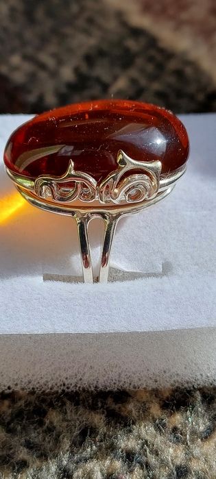 Pierścionek z bursztynem bałtyckim srebro 925