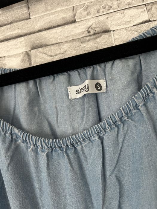 Niebieska bluzka hiszpanka S 36 Sinsay