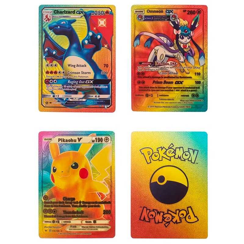 Karty Pokemon Kolorowe Talia 55 sztuk Zestaw Wysokie HP