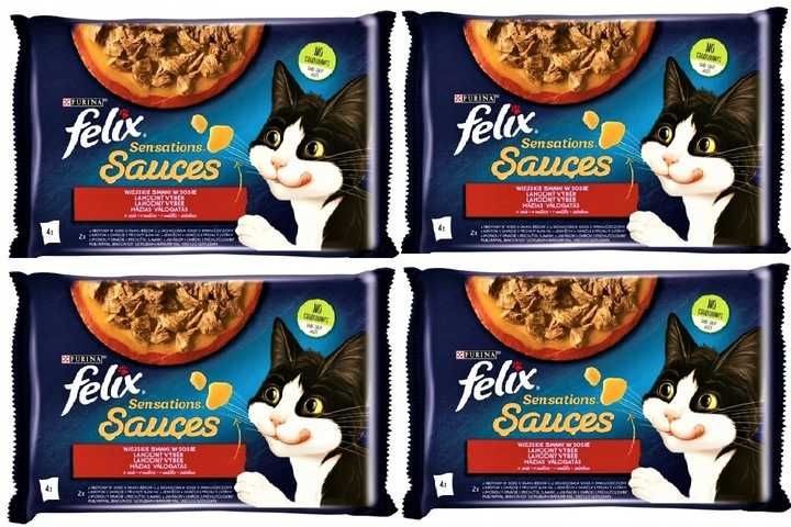 Mokra Karma PURINA FELIX SENSATIONS SAUCES Wiejskie Smaki 16x 85g