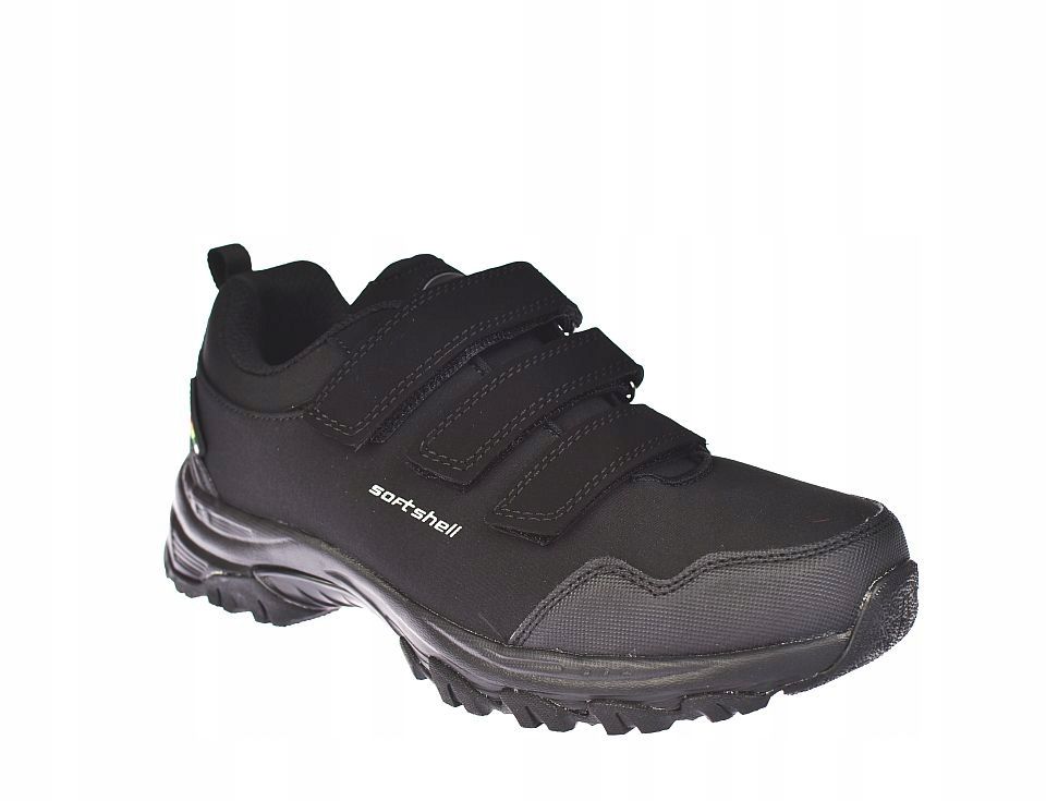 Buty na rzepy trekkingowe z membraną softshell HL 94/23 BK rozm. 36