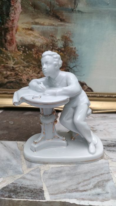 ŁOMONOSOW pisarz PUSZKIN stara figurka porcelanowa ROSJA