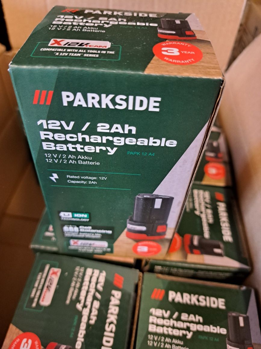 Jak w tytule na sprzedaż 10 sztuk akumulatorów parkside 12v 2ah.