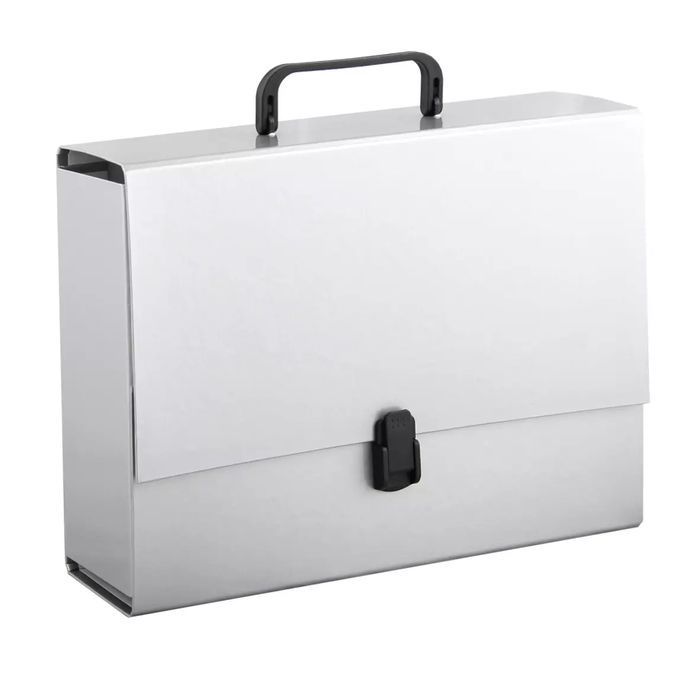 Teczka z rączką A4 10 cm Penmate srebrna. Penmate