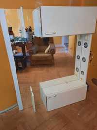 Duża nadstawka/szafka łazienkowa z lustrem i szafkami bocznymi