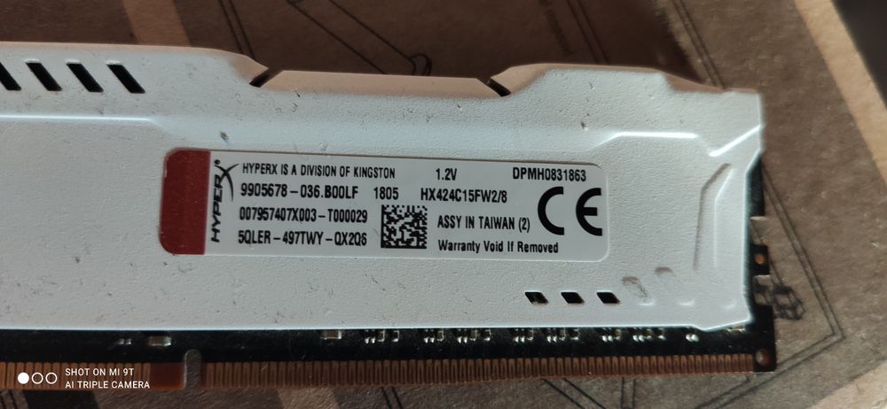Оперативка ddr4 8gb Hyper X Fury