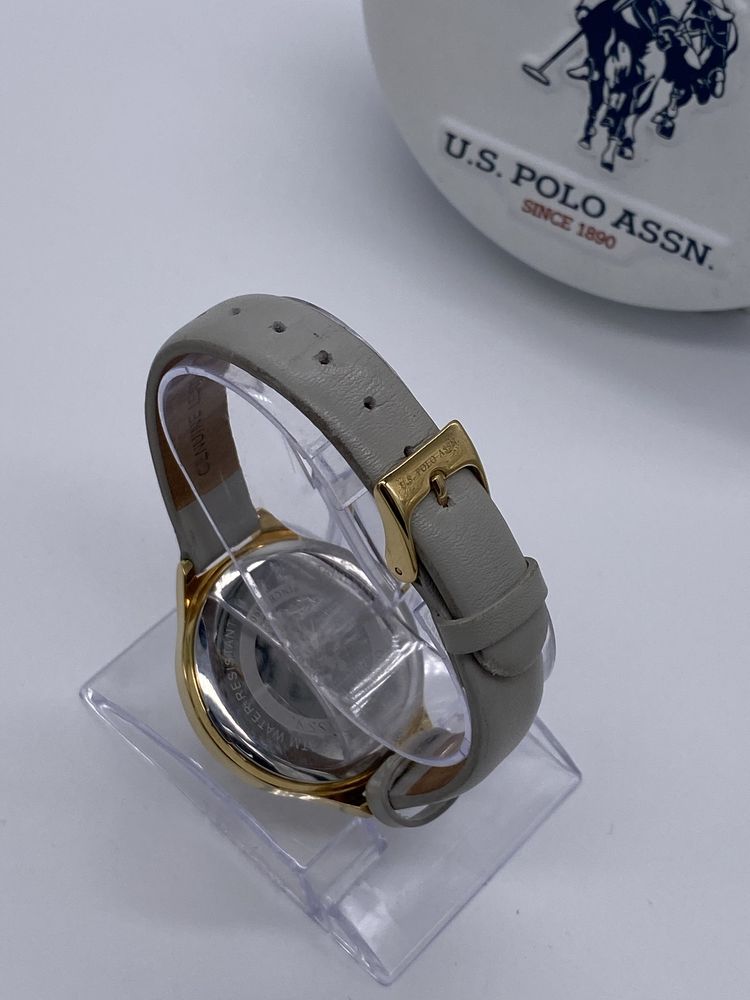 Zegarek damski US Polo Assn Srebrny skórzany pasek mały klasyczny