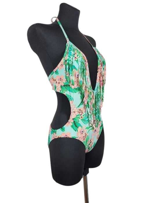 Strój kostium kąpielowy monokini bikini BooHoo 40,L frędzle