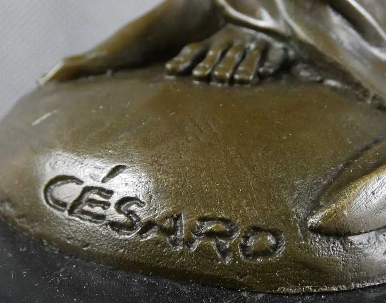 AKT Kobieta grecka BRĄZ marmur figura RZEŹBA sygnowana