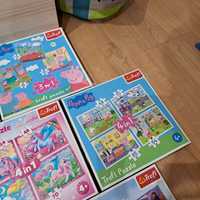 Zestaw puzzli 7 sztuk trefl 3+ i 4+ peppa, kraina lodu, psi patrol