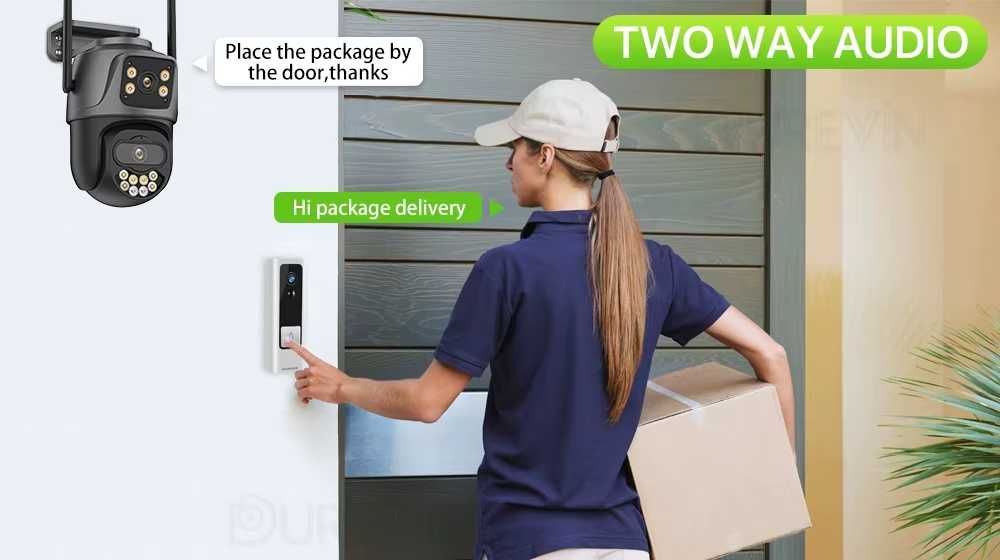Câmara de Segurança PTZ com dupla lente (Cartão SD 32Gb incluido)