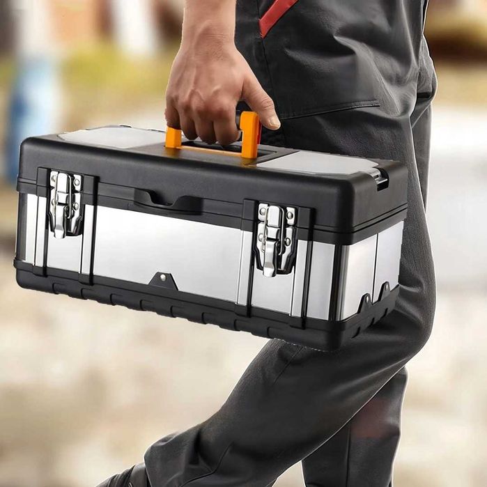 Skrzynka Narzędziowa Skrzynka akcesoria Stalowa 3 Warstwowa Z Zamkami