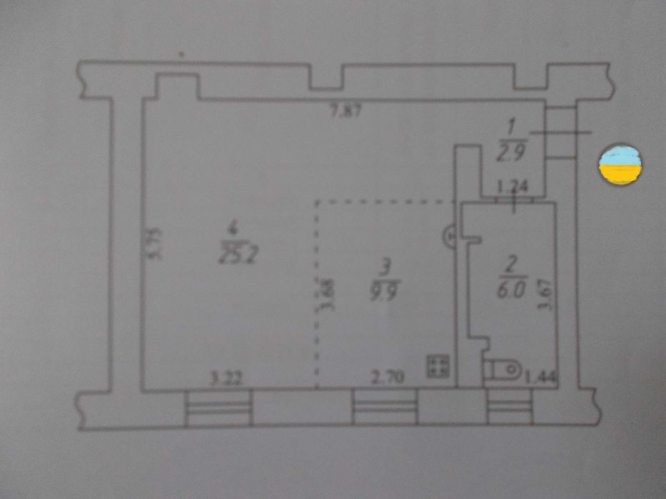 Продам 1-но кімн кв-ру 44\25\9 м2 пр-т Миру 157  м Чернігів