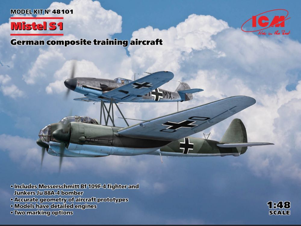 lCM 48101 Samolot Mistel S1 Messerschmitt Bf109 Junkers Ju-88
