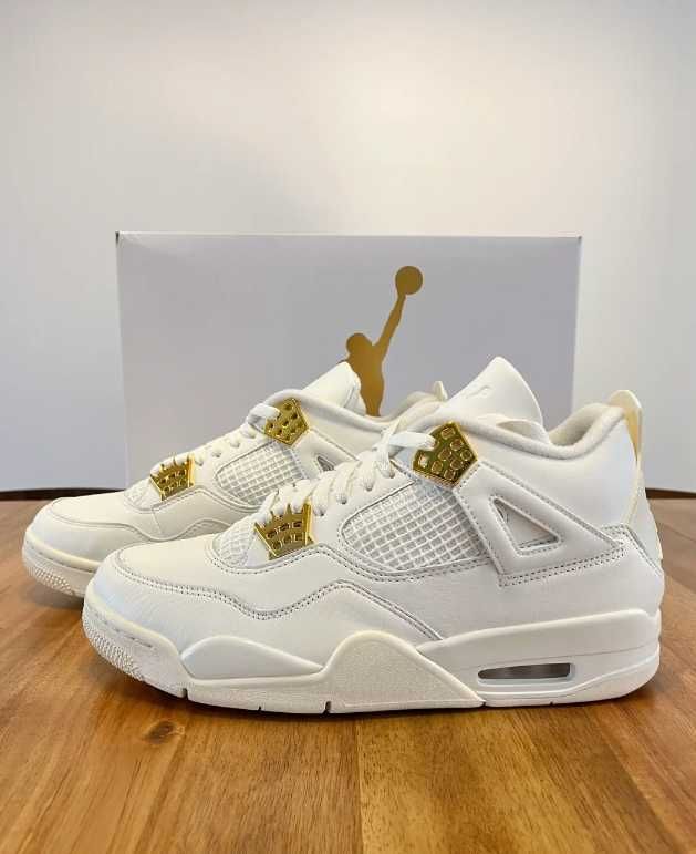 nowy Jordan 4 Retro Metallic Gold Moda rozmiar.38