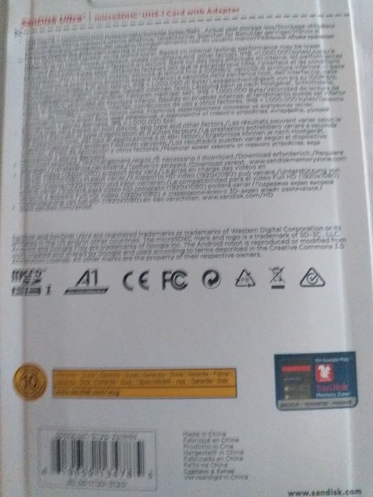 Karta pamięci micro SDHC UHS SanDisk 512 GB.