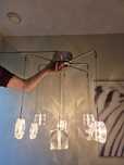 Żyrandol halogenowy/ lampa sufitowa z 8 szklanymi kloszami