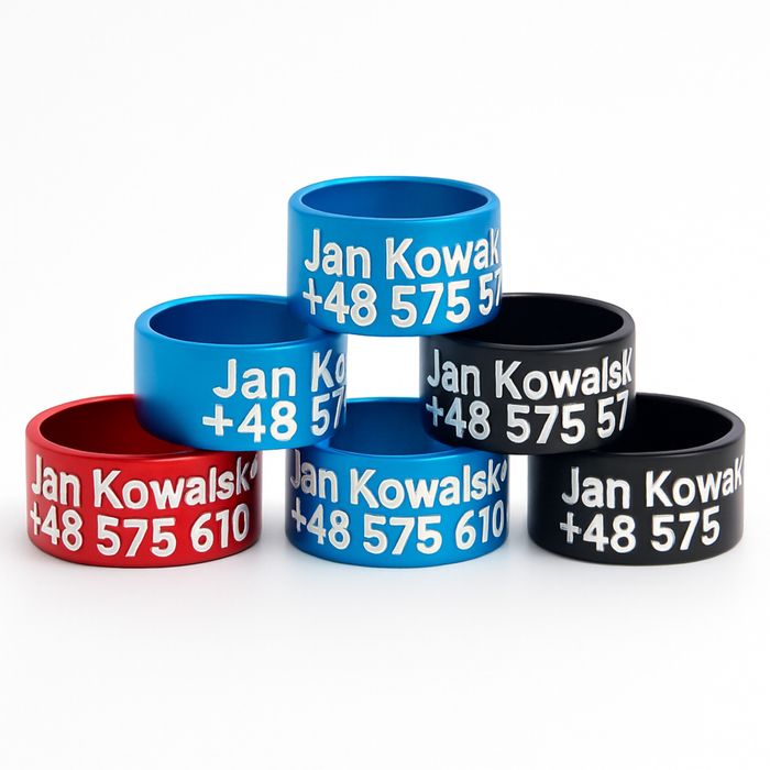 Obrączki aluminiowe dla gołębi z grawerem ADRESÓWKI fi7