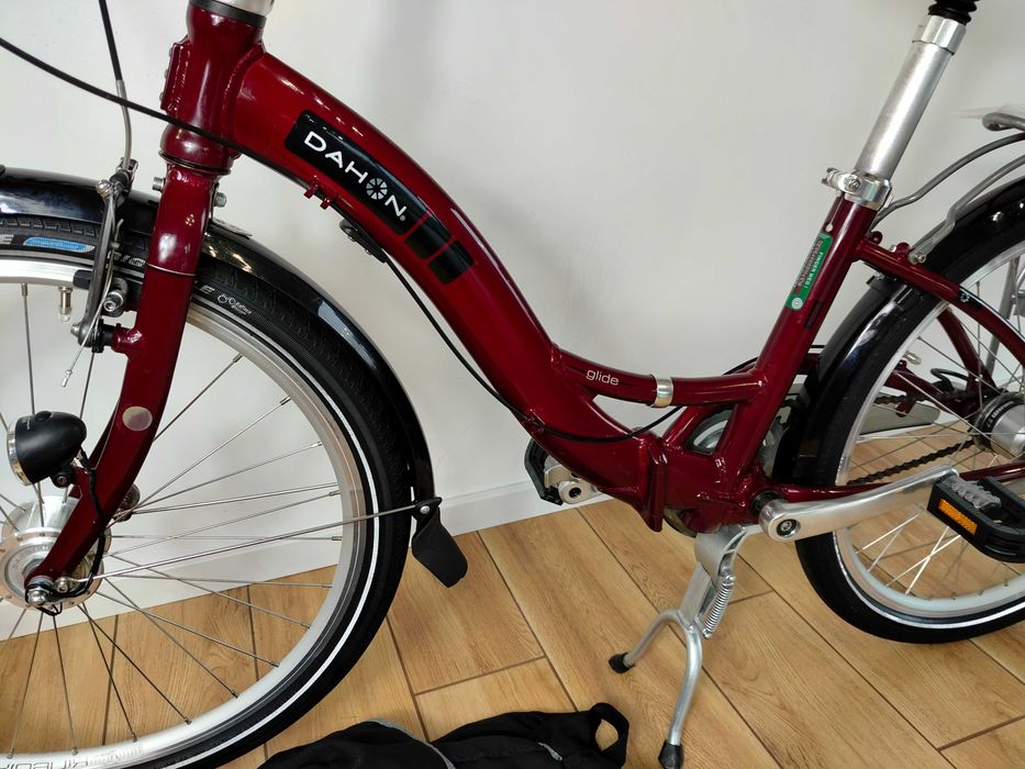 Rower składak Dahon GLIDE 7 koła24" + futerał Bordo połysk Jak NOWY