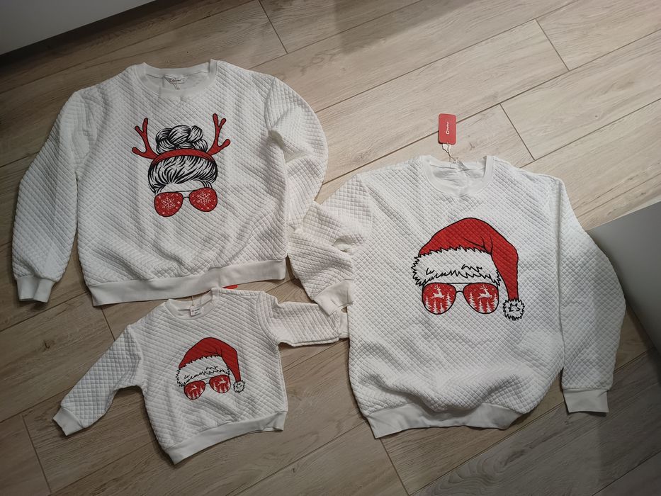 Zestaw świateczna bluza dla całej rodziny sesja