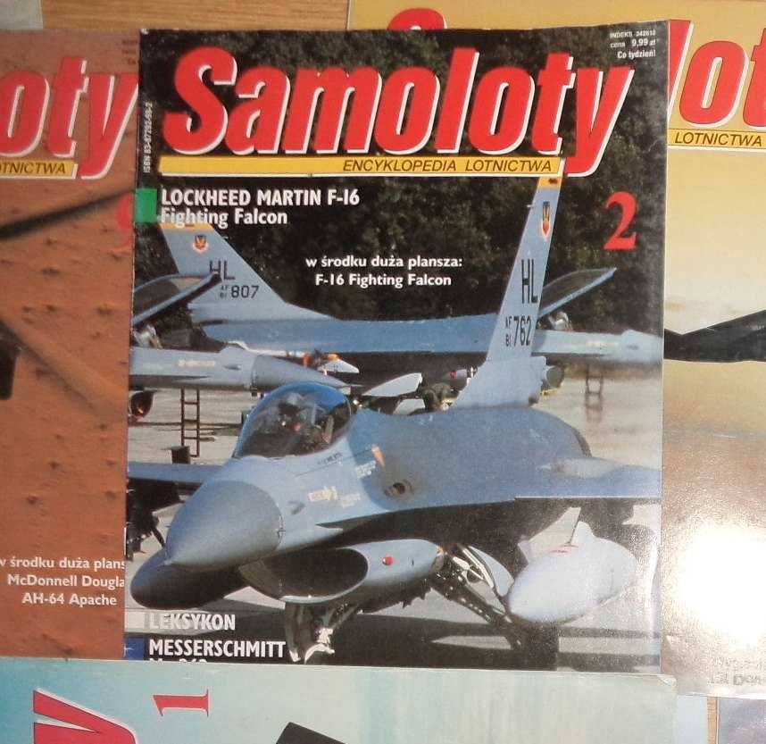 9x Samoloty Encylopedia lotnicwa, w środku plansze z opisem tech 1998