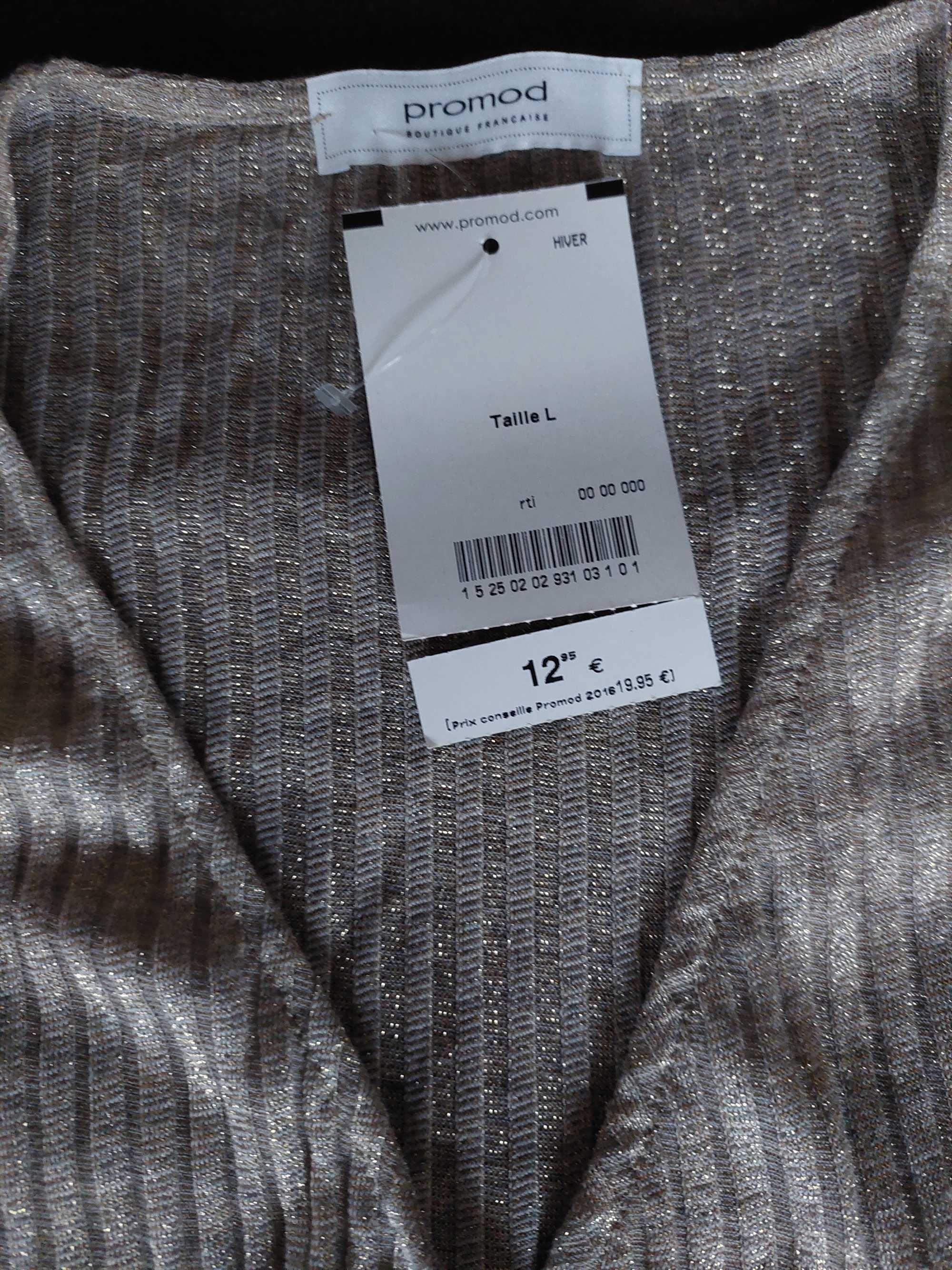 Sweter cienki firmy PROMOD rozm. L, kolor złoty. Nowy z metkami.