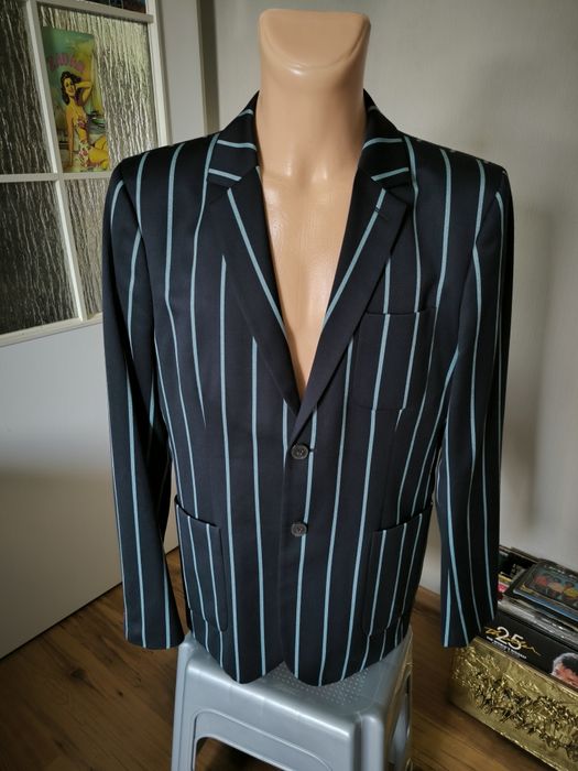 Jack Wills marynarka męska 42 granatowa w paski wełniana GB