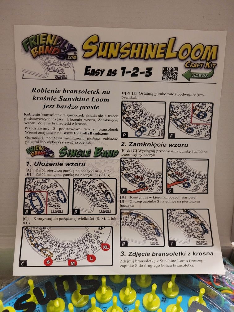 Zestaw do robienia bransoletek gumki sunshine loom candi band creator