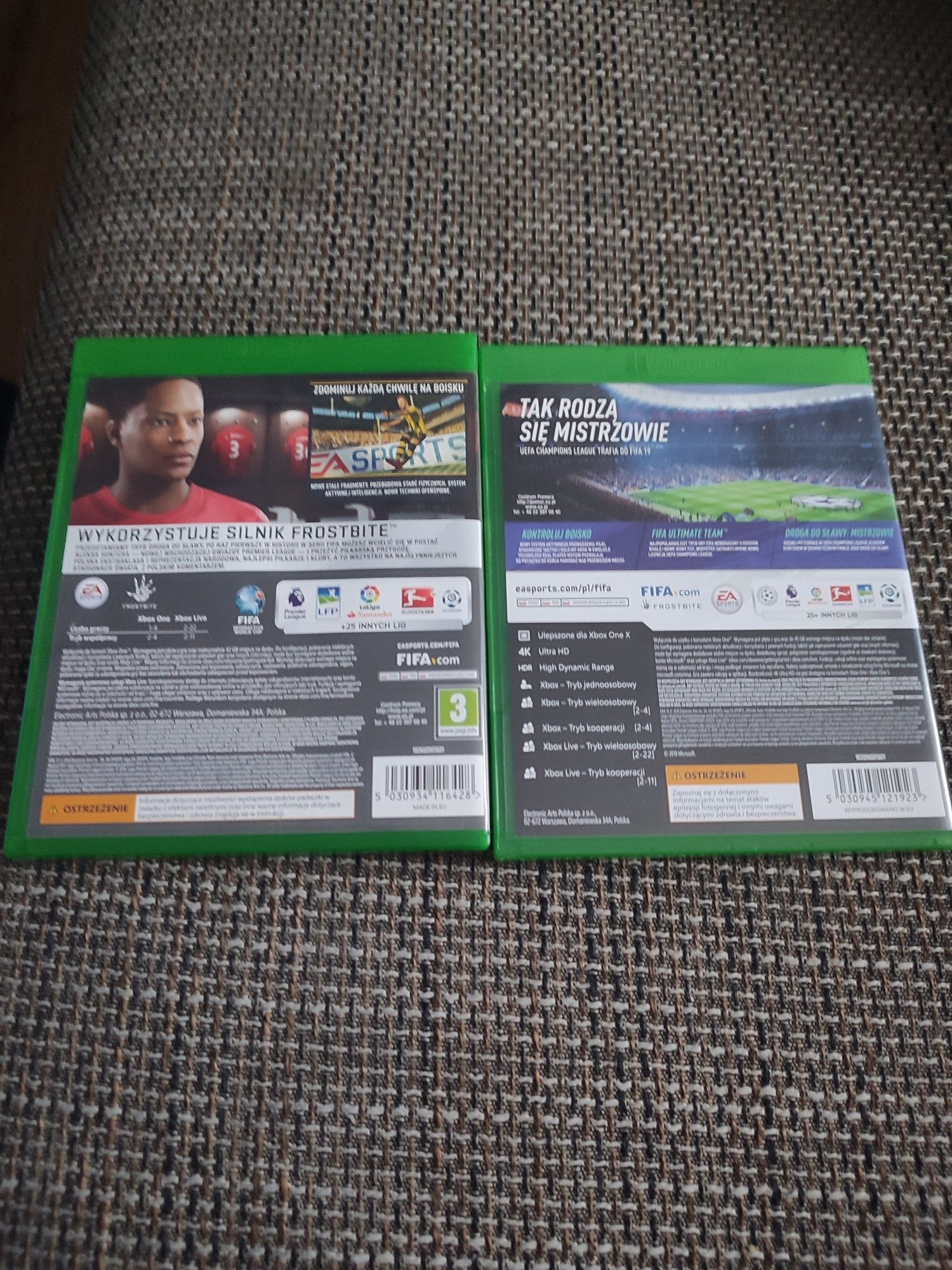 Gry Xbox one FIFA 17 i 19 2szt