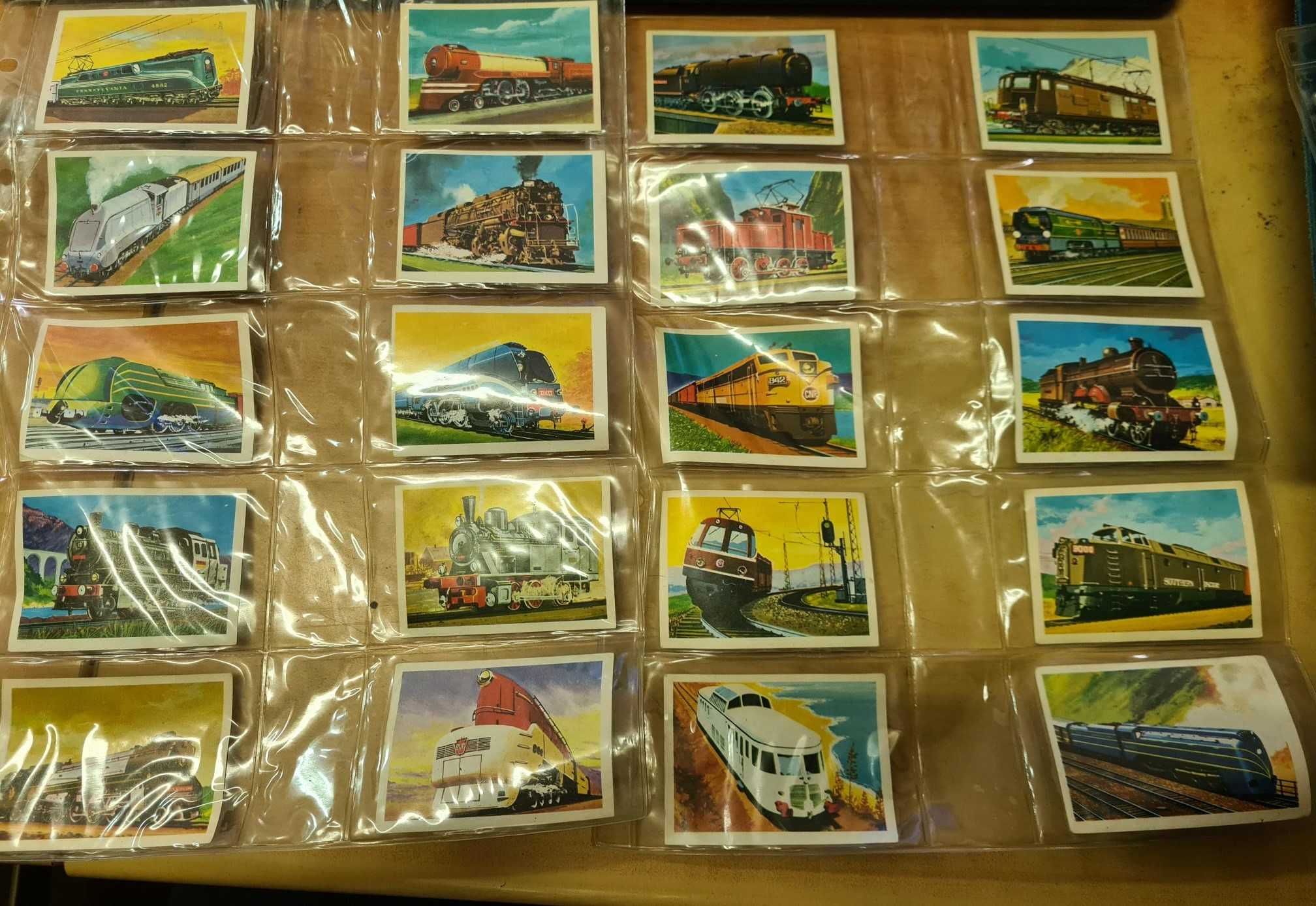 Coleção completa de 170 cromos dos comboios