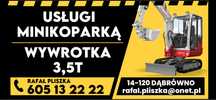 Usługi minikoparką, Koparko-ładowarką ,Wywrotka 3,5  Przyłącza wod-kan