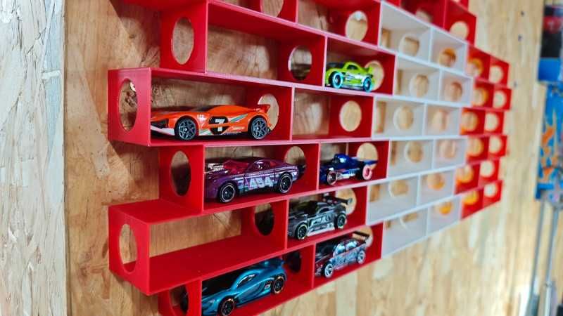 Expositor de 12 carrinhos 1/64 de parede
