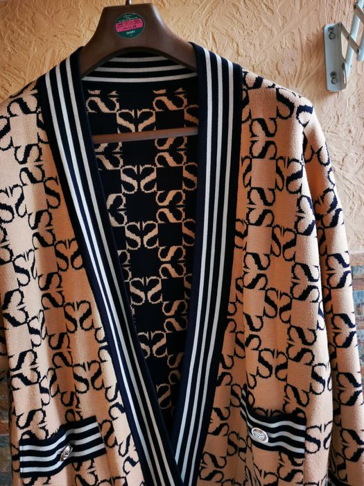 Кардиган Sandro Paris Monogramm Reversible oversized cardigan оригінал