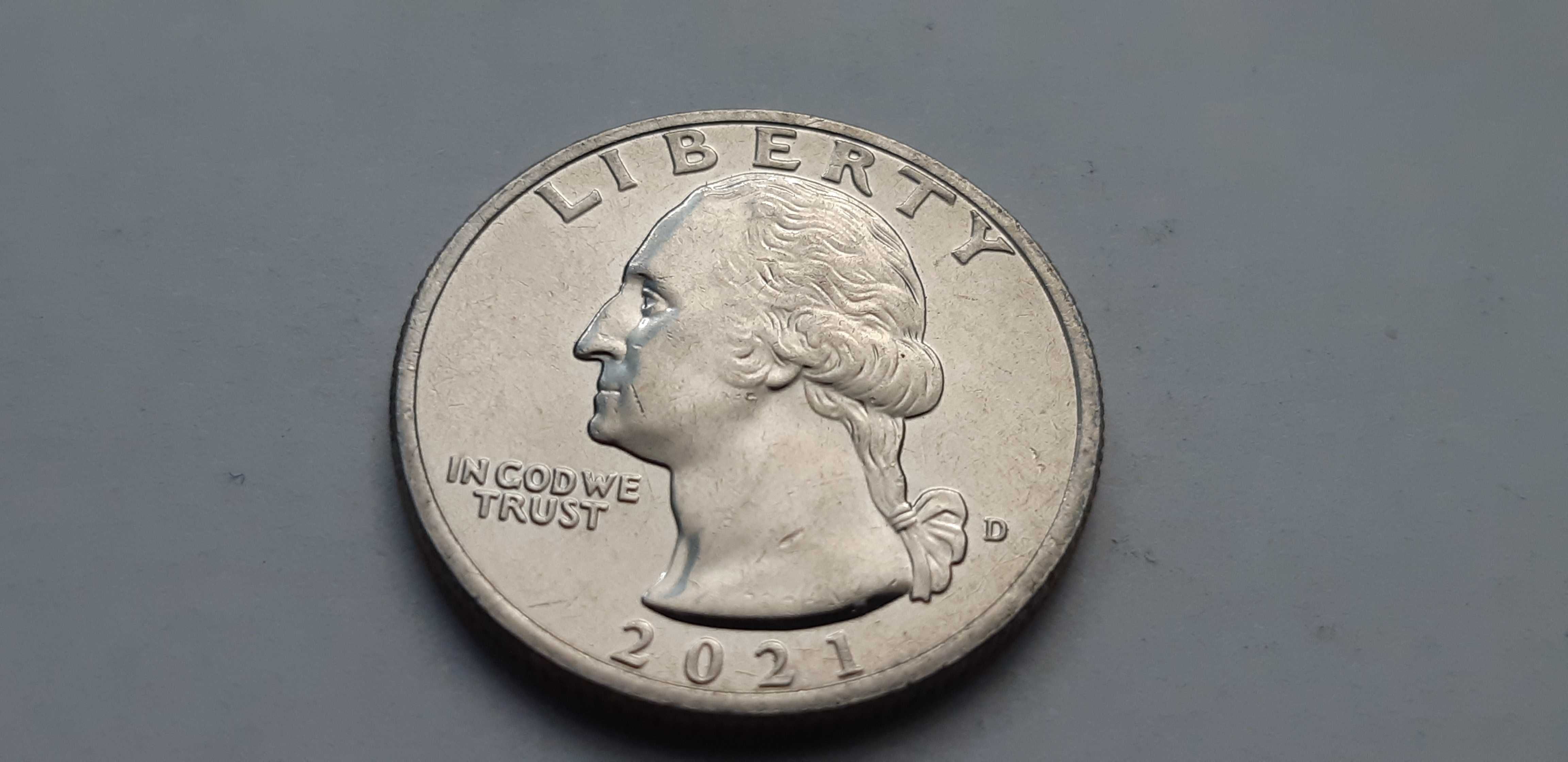 USA 25 centów 2021 -Jerzy Waszyngton - przeprawa przez rzekę Delaware