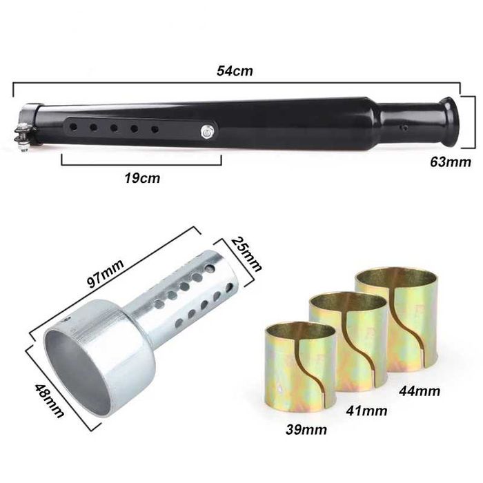 Escape ponteira universal silenciador preto cromado moto cafe racer